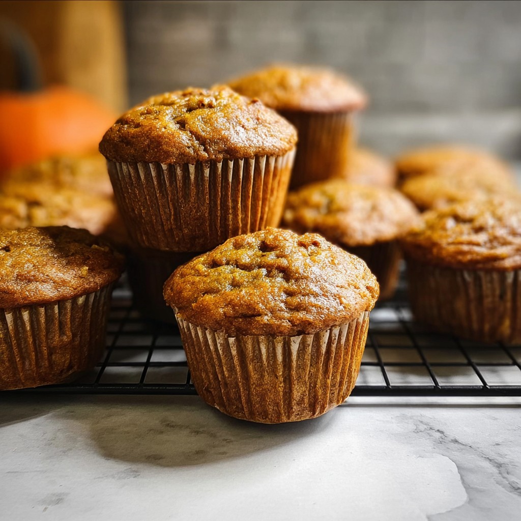 Moist and fluffy banana pumpkin muffins with a golden-brown top are cooling on a rack, making a delicious banana pumpkin muffins recipe that’s a cozy favorite in seasonal pumpkin recipes.