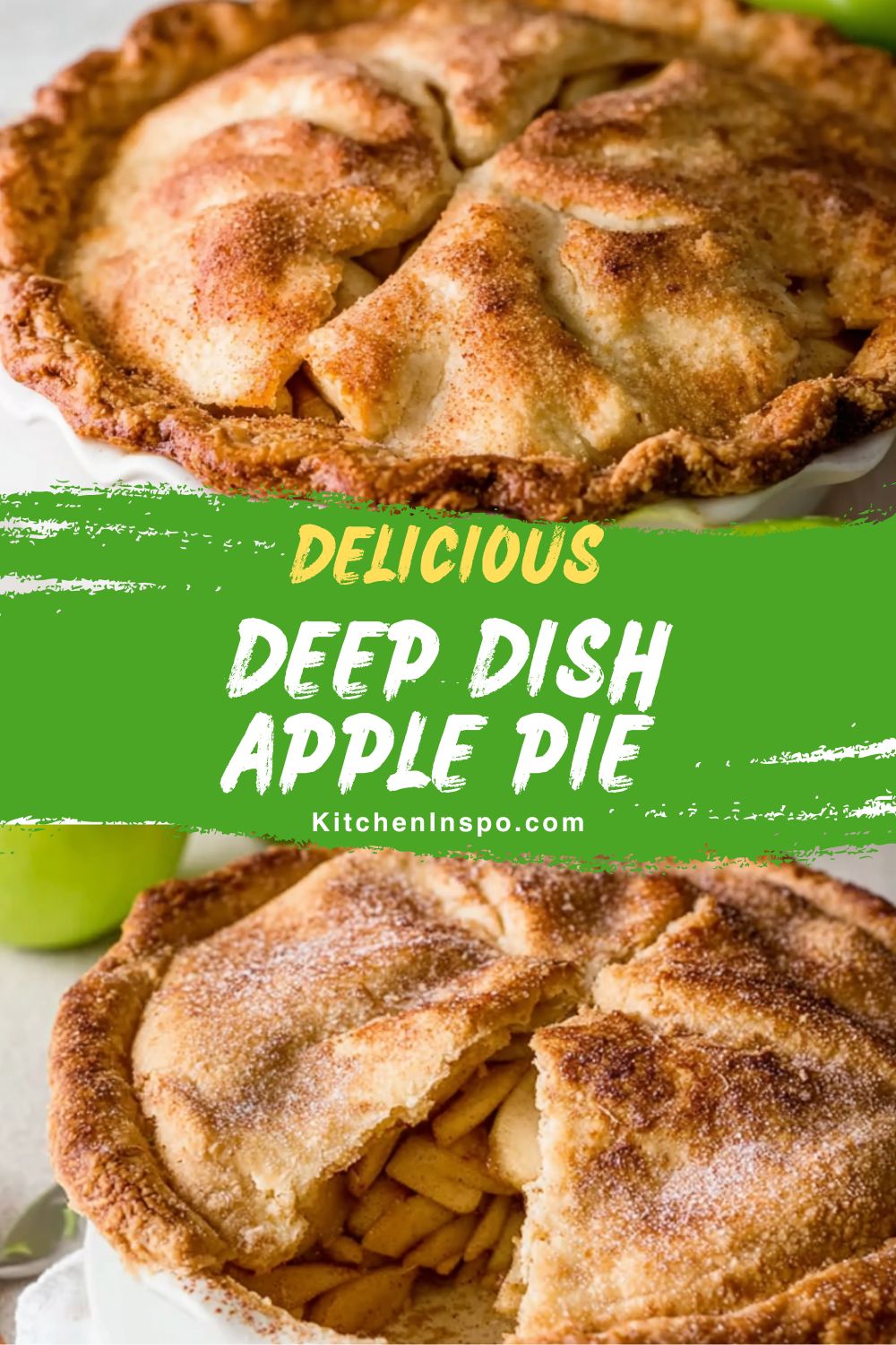 Golden brown Deep Dish Apple Pie filled with spiced apples and a flaky crust, a classic comfort dessert perfect for holidays and family gatherings, making it one of the best Dessert Pie Recipes.