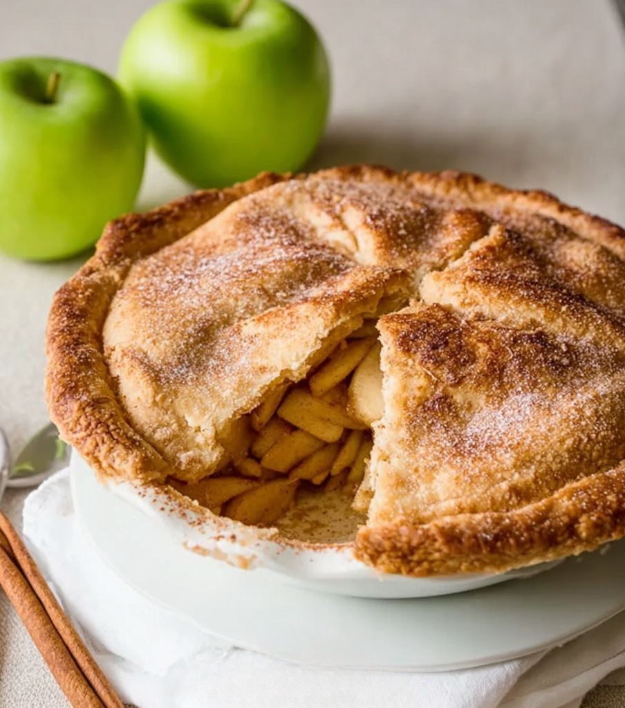 Golden brown Deep Dish Apple Pie filled with spiced apples and a flaky crust, a classic comfort dessert perfect for holidays and family gatherings, making it one of the best Dessert Pie Recipes.