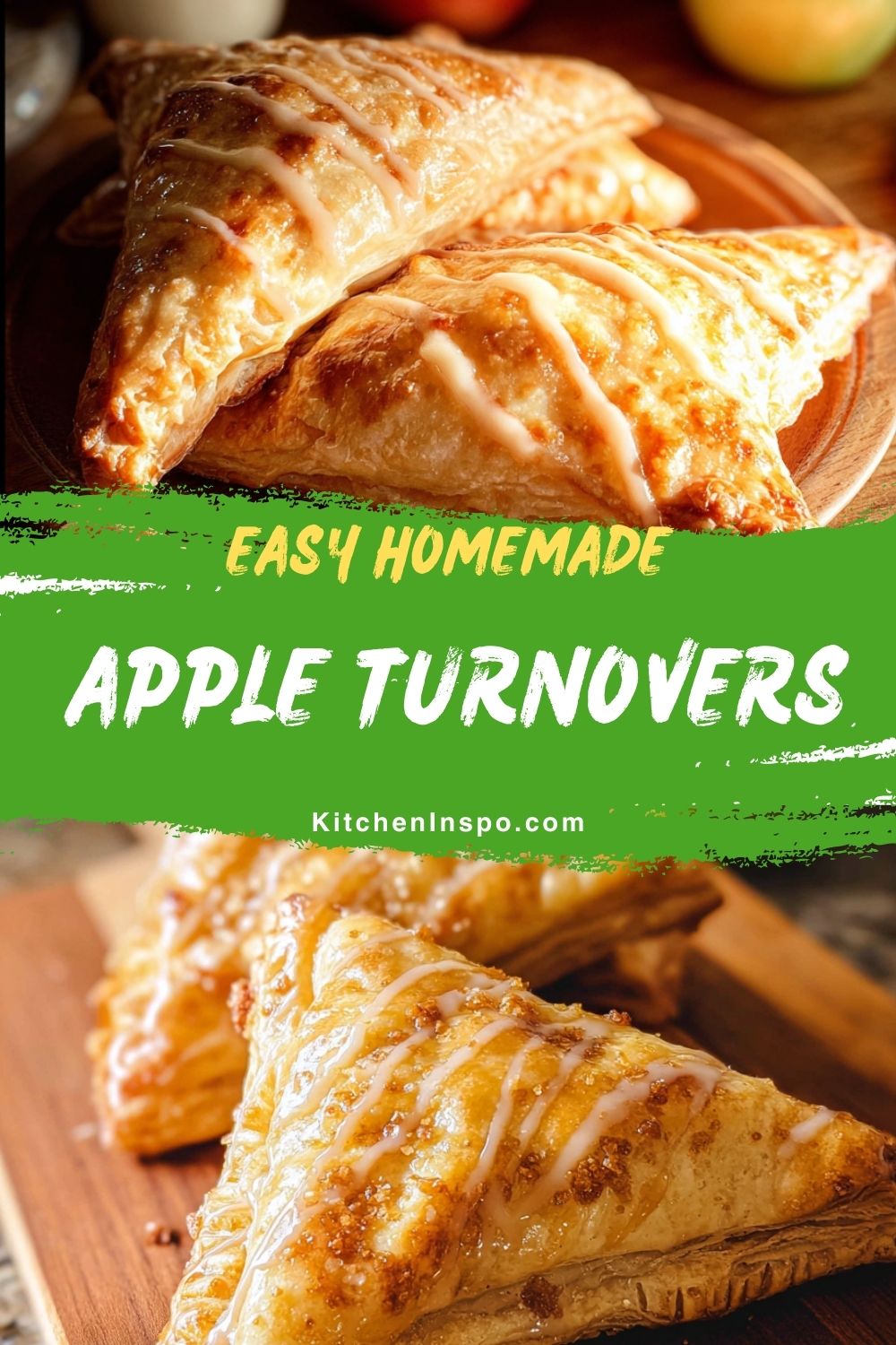 Golden flaky apple turnovers with sweet glaze made from puff pastry, perfect for an easy dessert or snack, featuring the best apple turnovers and Apple Turnovers With Puff Pastry recipe.